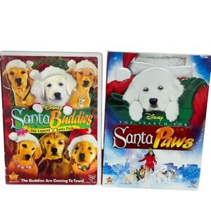 Disney DVD Lot Santa Paws & Santa Buddies Christmas Holiday Puppy Movies